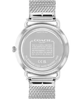 Coach Unisex Elliot Silver-Tone Stainless Steel Mesh Bracelet Watch 41mm