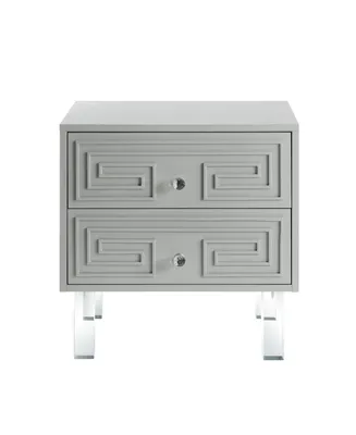 Inspired Home Isobel Mdf Lacquer-Finish Lucite Leg Side Table
