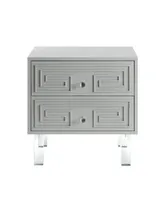 Inspired Home Isobel Mdf Lacquer-Finish Lucite Leg Side Table