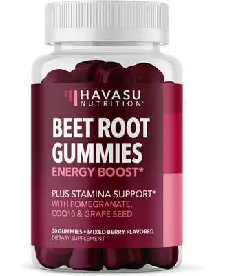 Havasu Beet Root + COQ10 Gummies with Pomegranate Extract – Nitric Oxide Booster for Vascular Health and Energy