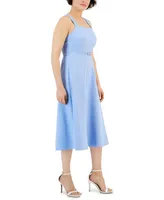 Anne Klein Women's Scoop Neck Sleeveless A-Line Midi Dress