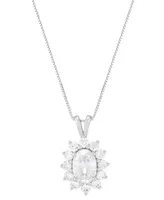 Grown With Love Igi Certified Lab Grown Diamond Oval Halo 18" Pendant Necklace (2 ct. t.w.) in 14k White Gold