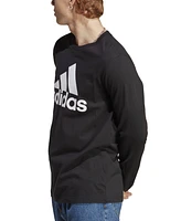 adidas Men's Basic Badge of Sport Long-Sleeve Crewneck T-Shirt