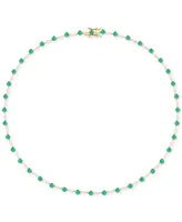 Emerald (5-3/8 ct. t.w.) & Diamond (1-1/6 All Around 17" Collar Necklace 14k Gold (Also Ruby Sapphire)