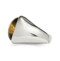 Chisel Stainless Steel Polished Tiger's Eye Ring