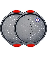 Bakken- Swiss Pizza Tray Carbon Steel Pizza Pan with Holes and Non-Stick Coating – Pfoa Pfos and Ptfe Free by Bakken