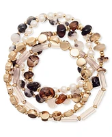 Style & Co Gold-Tone 5-Pc. Set Beaded Stretch Bracelet, Created for Macy's