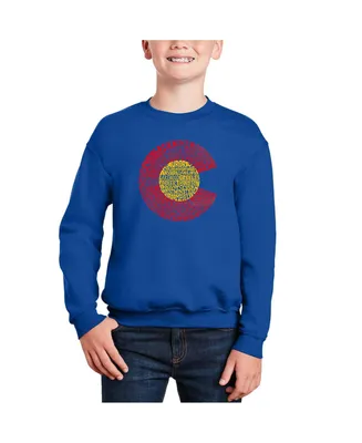 Colorado - Big Boy's Word Art Crewneck Sweatshirt