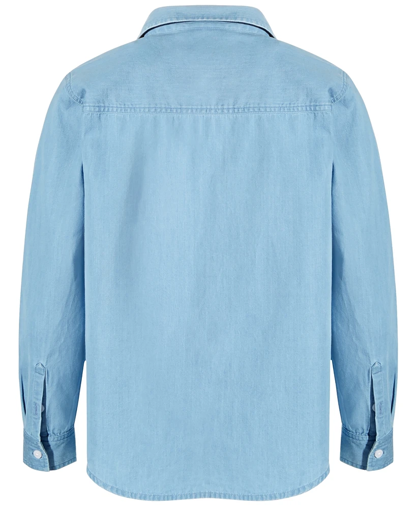 Epic Threads Big Boys Long-Sleeve Cotton Chambray Shirt, Created for Macy's