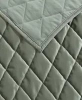 Laura Ashley Solid Diamond Stitch Velvet -Piece Quilt Set