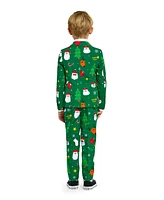 OppoSuits Toddler and Little Boys Festivity Christmas Party Outfit Including Blazer, Pants Tie Suit Set