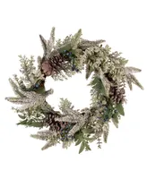 Kurt Adler 24" Un-Lit Decorated Rattan Wreath with Blueberries