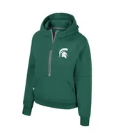 Women's Colosseum Green Michigan State Spartans Margo Raglan Half-Zip Hoodie