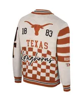 Men's and Women's The Wild Collective Cream Texas Longhorns Jacquard Full-Zip Sweater