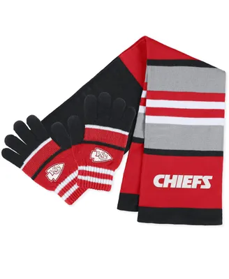 Women's Wear by Erin Andrews Kansas City Chiefs Stripe Glove and Scarf Set