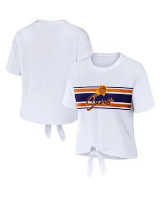 Women's Wear by Erin Andrews White Phoenix Suns Tie-Front T-shirt