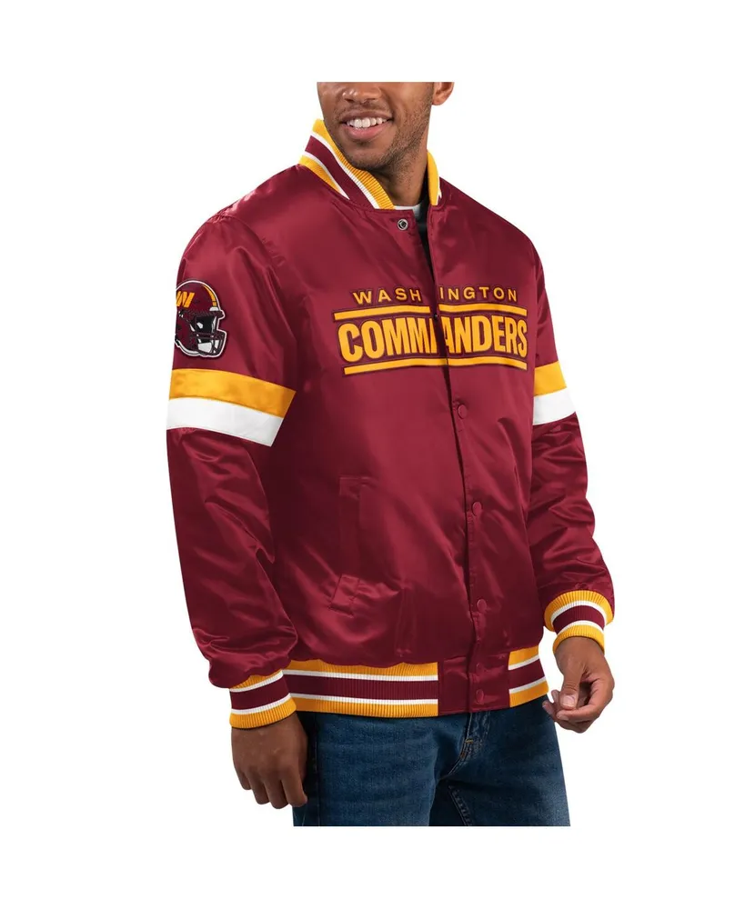 Men's Starter Burgundy Washington Commanders Home Game Satin Full-Snap Varsity Jacket