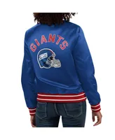 Women's Starter Royal New York Giants Full Count Satin Full-Snap Varsity Jacket