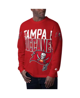 Men's Starter Red Tampa Bay Buccaneers Clutch Hit Long Sleeve T-shirt