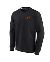 Men's and Women's Fanatics Signature Black Phoenix Suns Super Soft Fleece Oversize Arch Crew Pullover Sweatshirt