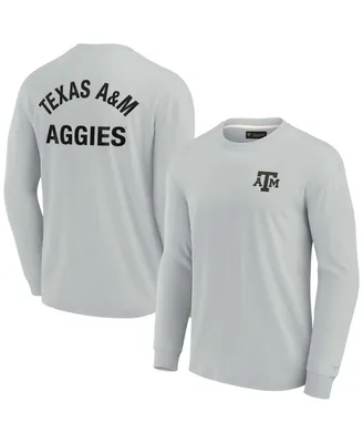 Men's and Women's Fanatics Signature Gray Texas A&M Aggies Super Soft Long Sleeve T-shirt