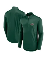 Men's Fanatics Green Minnesota Wild Mock Neck Quarter-Zip Top