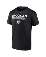 Men's Fanatics Black, White Brooklyn Nets Two-Pack Just Net T-shirt Combo Set