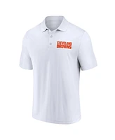 Men's Fanatics White, Brown Cleveland Browns Lockup Two-Pack Polo Shirt Set