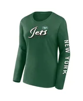 Women's Fanatics Green, White New York Jets Two-Pack Combo Cheerleader T-shirt Set