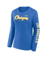 Women's Fanatics Powder Blue, White Los Angeles Chargers Two-Pack Combo Cheerleader T-shirt Set