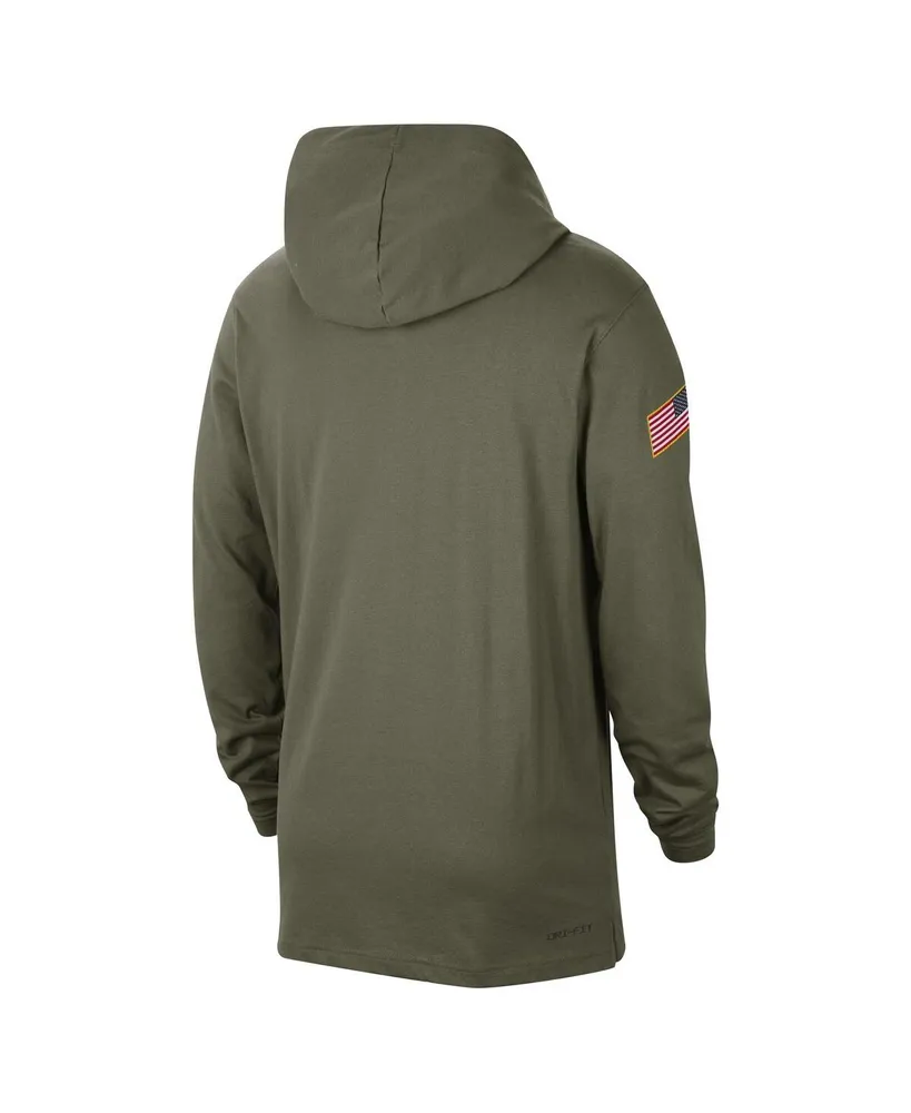 Men's Nike Olive Oregon Ducks Military-Inspired Pack Long Sleeve Hoodie T-shirt