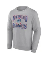 Men's Fanatics Heathered Charcoal Distressed New England Patriots Playability Pullover Sweatshirt