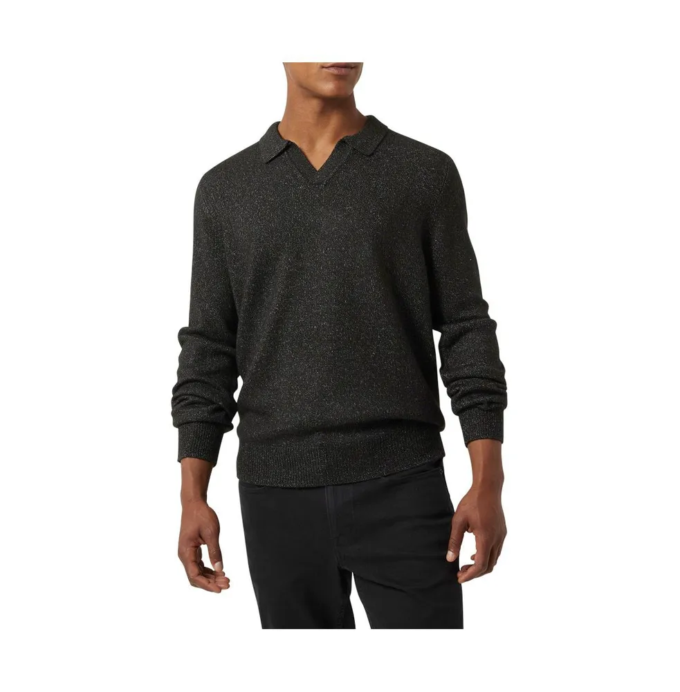 Dkny Men's V-Neck Johnny Collar Pullover Sweater