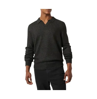 Dkny Men's V-Neck Johnny Collar Pullover Sweater