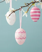 Glitzhome 24 Pack 2.25" H Easter Plastic Eggs, 12 of Each in Gauze Bag