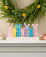 Glitzhome 11.75" L Easter Wooden Bunny Family Table Decor