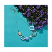 Sohi Women's Blue Circular Strand Necklace