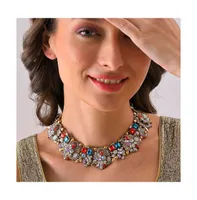 Sohi Women's Multicolour Stone Cluster Necklace