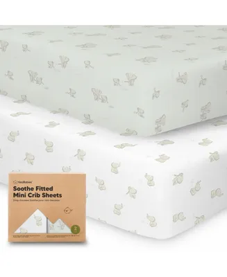 KeaBabies Mini Crib Sheets for Baby Girls, Boys, 2-Pack Soothe Pack and Play Fitted, Organic N Mattress Sheet