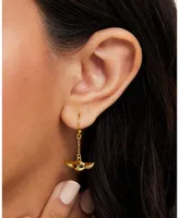 Disney Star Wars The Mandalorian Grogu Gold Plated Dangle Earrings, Officially Licensed