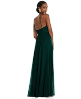 Womens Diamond Halter Maxi Dress with Adjustable Straps