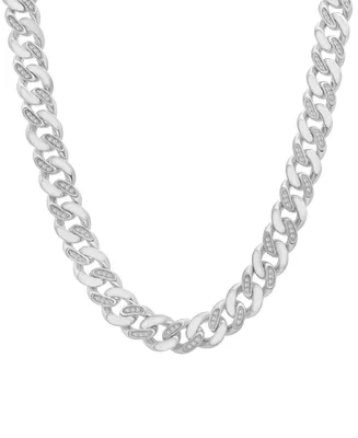 Men's Diamond Cuban Link 24" Chain Necklace (1 ct. t.w.) in Sterling Silver or 14k Gold-plated Sterling Silver