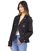 Michael Kors Women's Cotton Twill Cropped Peacoat