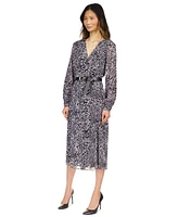 Michael Michael Kors Women's Animal-Print Kate Belted Dress