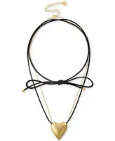 Oma The Label Heart Chain & Cord Pendant Necklace, 20-1/2" + 3" extender