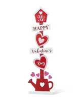 Glitzhome 35.75" H Valentine's Wooden Heart Love House Porch Decor