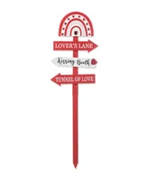 Glitzhome 41.75" H Valentine's Wooden Rainbow Word Sign Patch Yard Stake