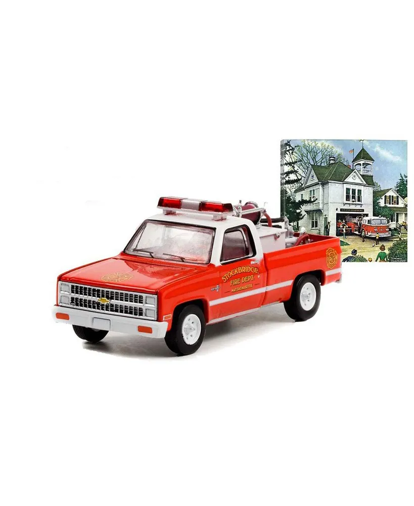 Green light Collectibles 1/64 Chevrolet K20 Scottsdale Stockbridge Fire Dept. Norman Rockwell Series