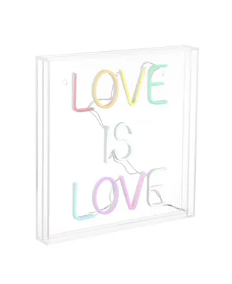 Love Is Love Square Contemporary Glam Acrylic Box Usb Operated Led Neon Light