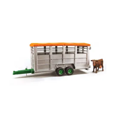 Bruder 1/16 Livestock Trailer Vehicle with 1 Cow, age 4+